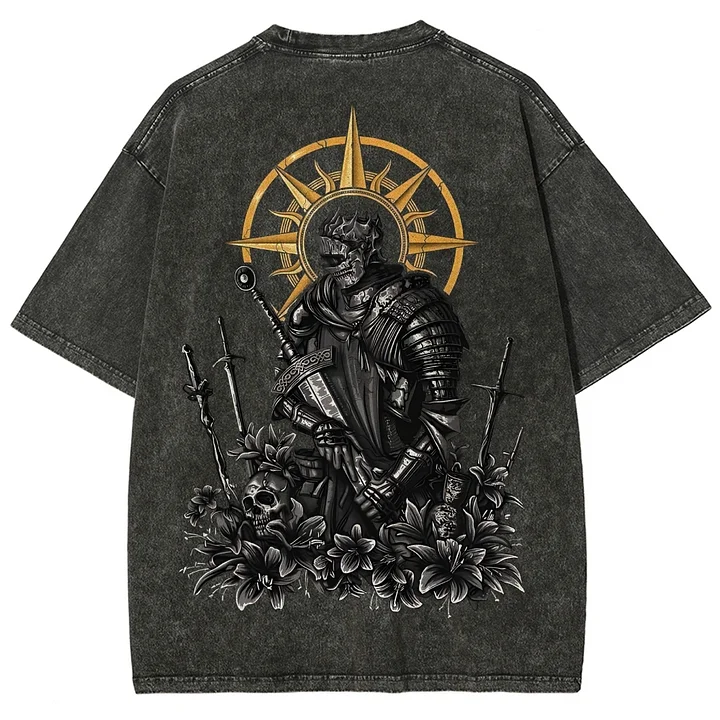 Dark Souls Knight Printed Unisex Washed T-Shirt