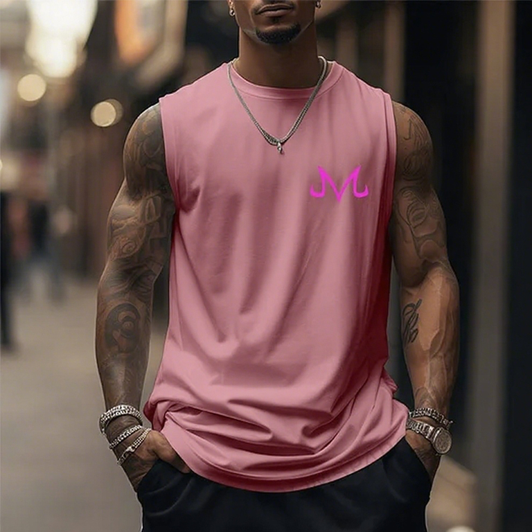 Casual Anime Print Gym Tank Top