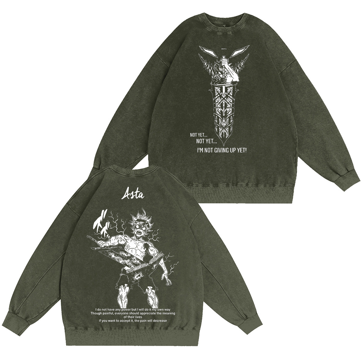 Asta Black Clover Washed T-shirt/Crewneck/Hoodie