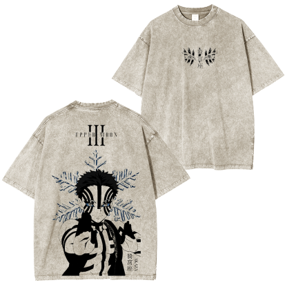Anime Demon Slayer Akaza Eyes Print T-Shirts