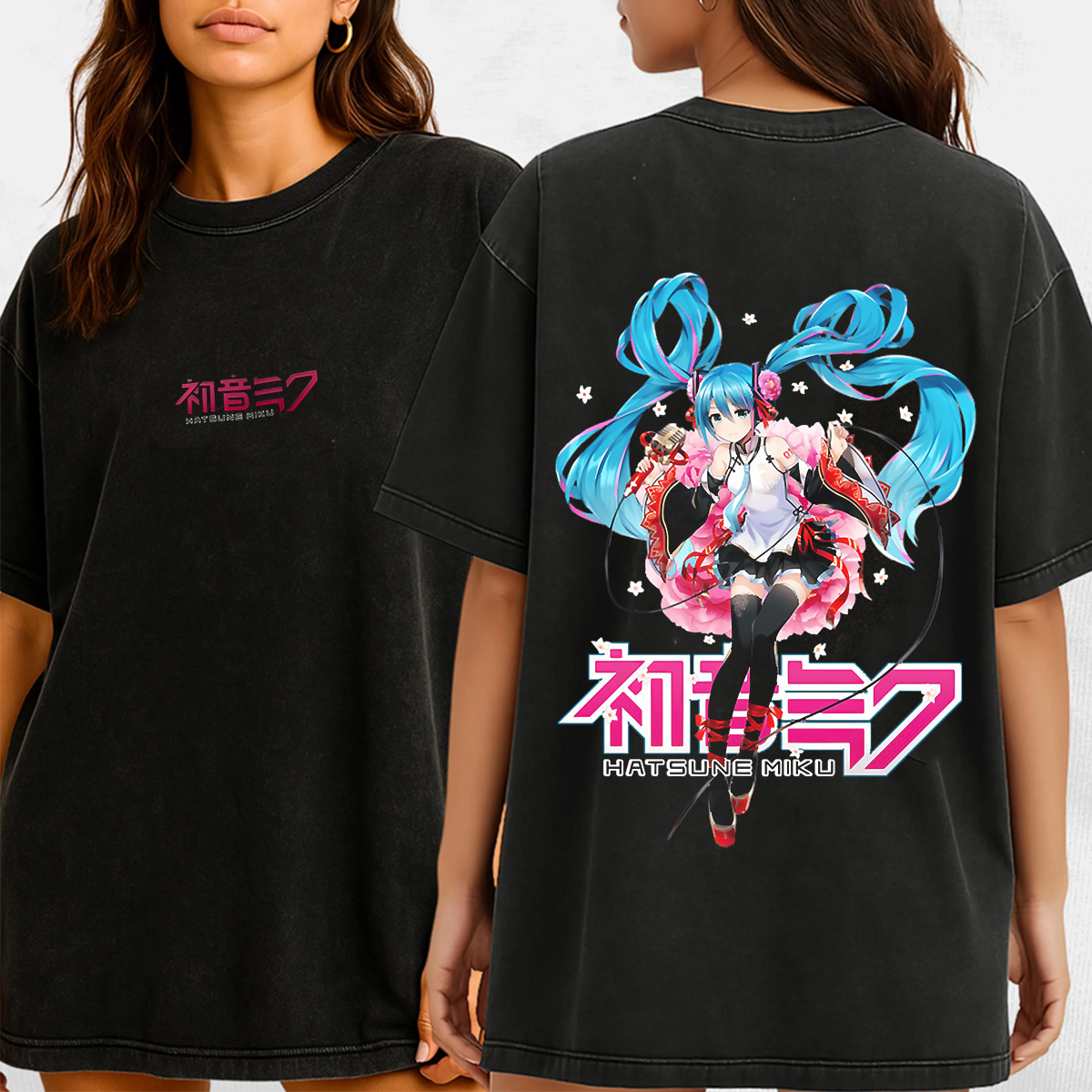 Chainsaw Miku Oversized Vintage Washed T-Shirts