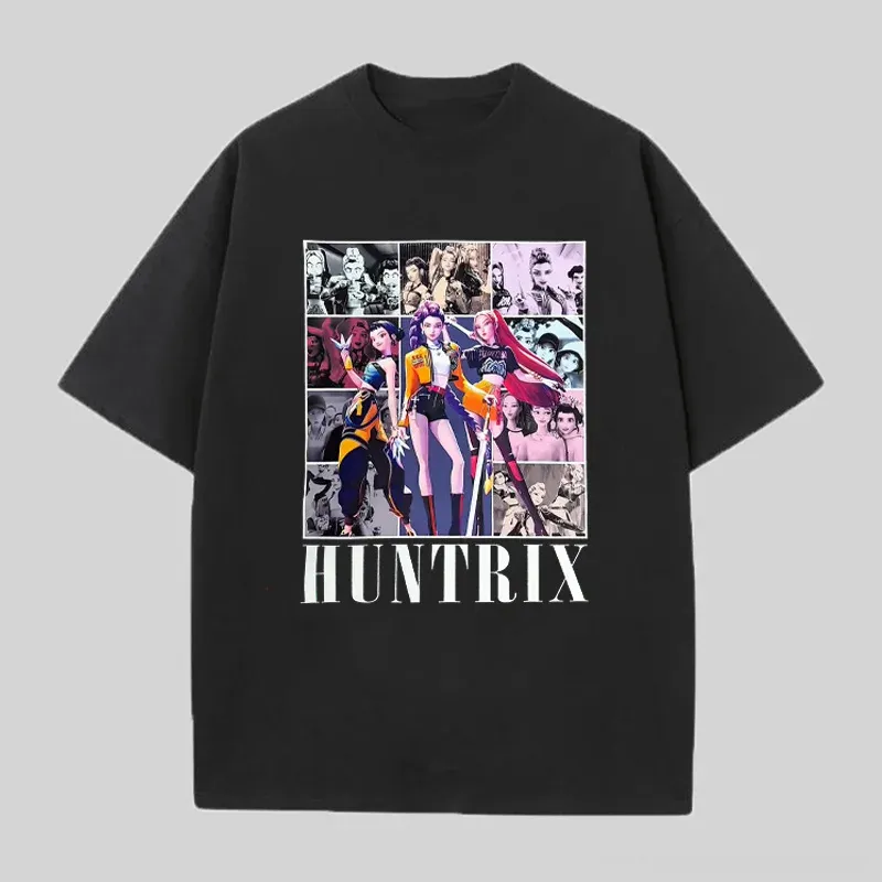 KPop Demon Hunters Huntrix Printed Oversized Unisex T-shirts