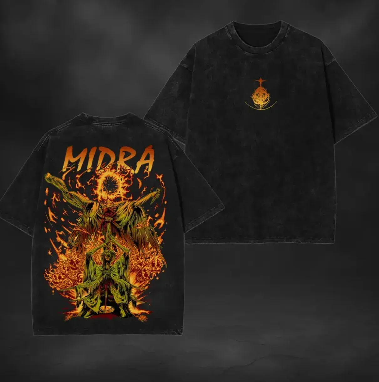 Midra, Lord Of Frenzied Flame Printed Unisex Washed T-Shirt