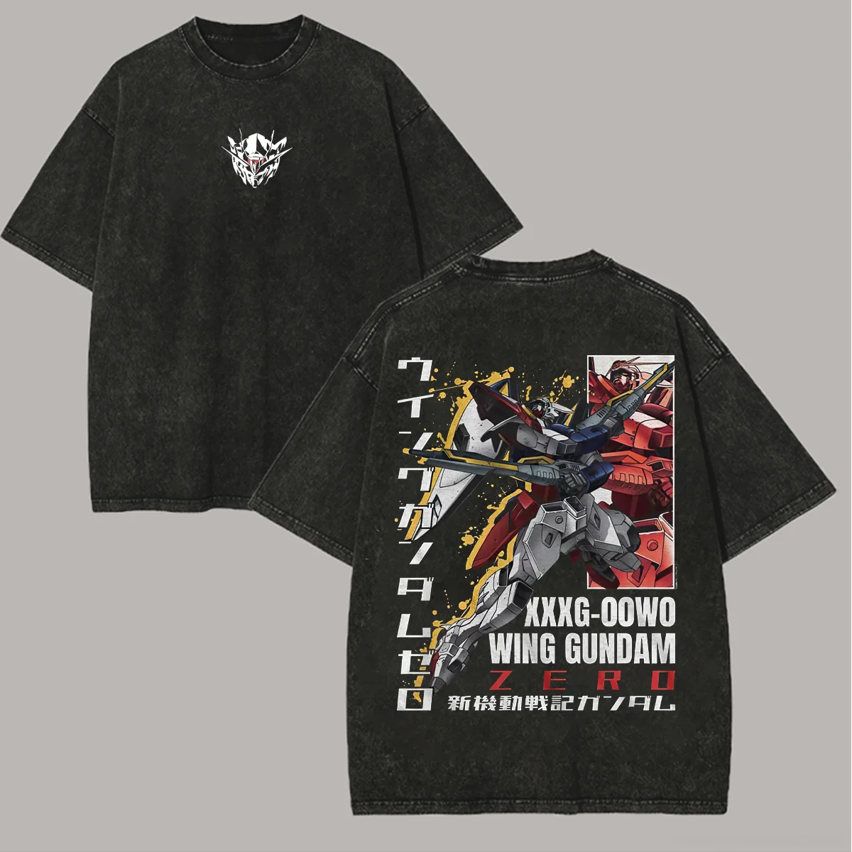 XXXG-00W0 Wing Gundam Zero Printed Unisex Washed T-Shirt