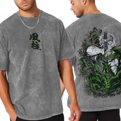 Demon Slayer Sanemi Unisex Washed T-Shirt