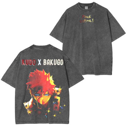 Bakugo x Kudo My Hero Academia Vintage Washed T-shirt/Crewneck/Hoodie