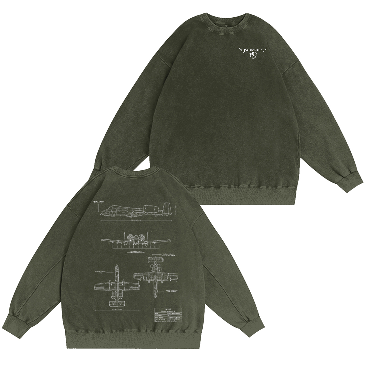 Fairchild-Republic A-10 Thunderbolt II Washed T-shirt/Crewneck/Hoodie