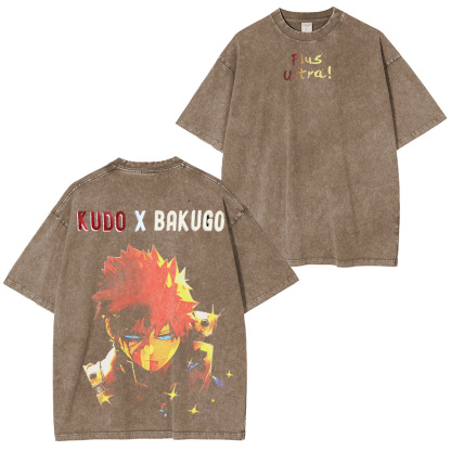 Bakugo x Kudo My Hero Academia Vintage Washed T-shirt/Crewneck/Hoodie