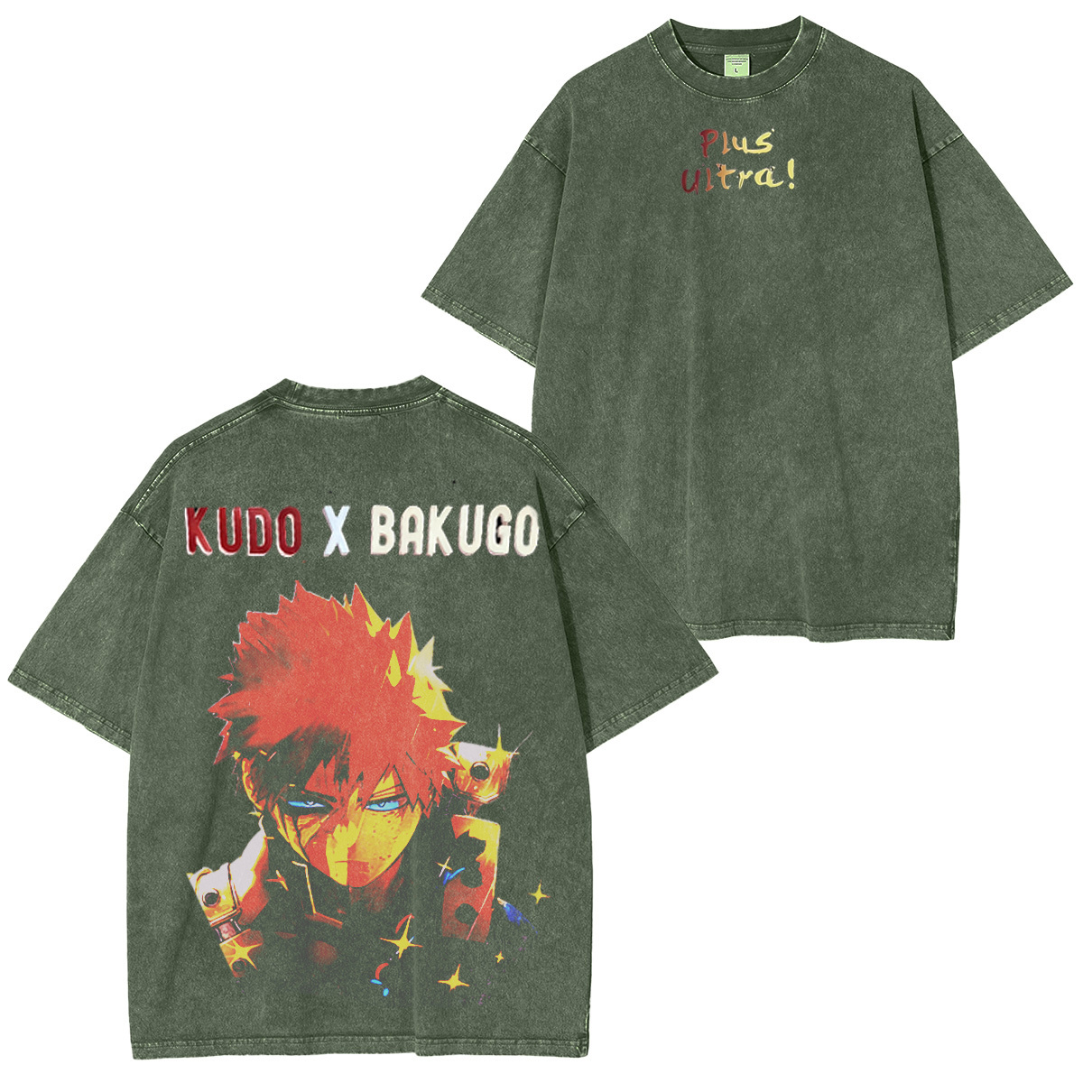 Bakugo x Kudo My Hero Academia Vintage Washed T-shirt/Crewneck/Hoodie