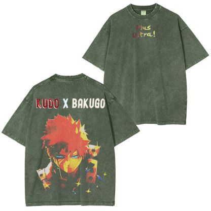 Bakugo x Kudo My Hero Academia Vintage Washed T-shirt/Crewneck/Hoodie