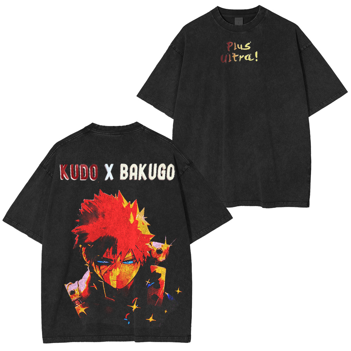 Bakugo x Kudo My Hero Academia Vintage Washed T-shirt/Crewneck/Hoodie
