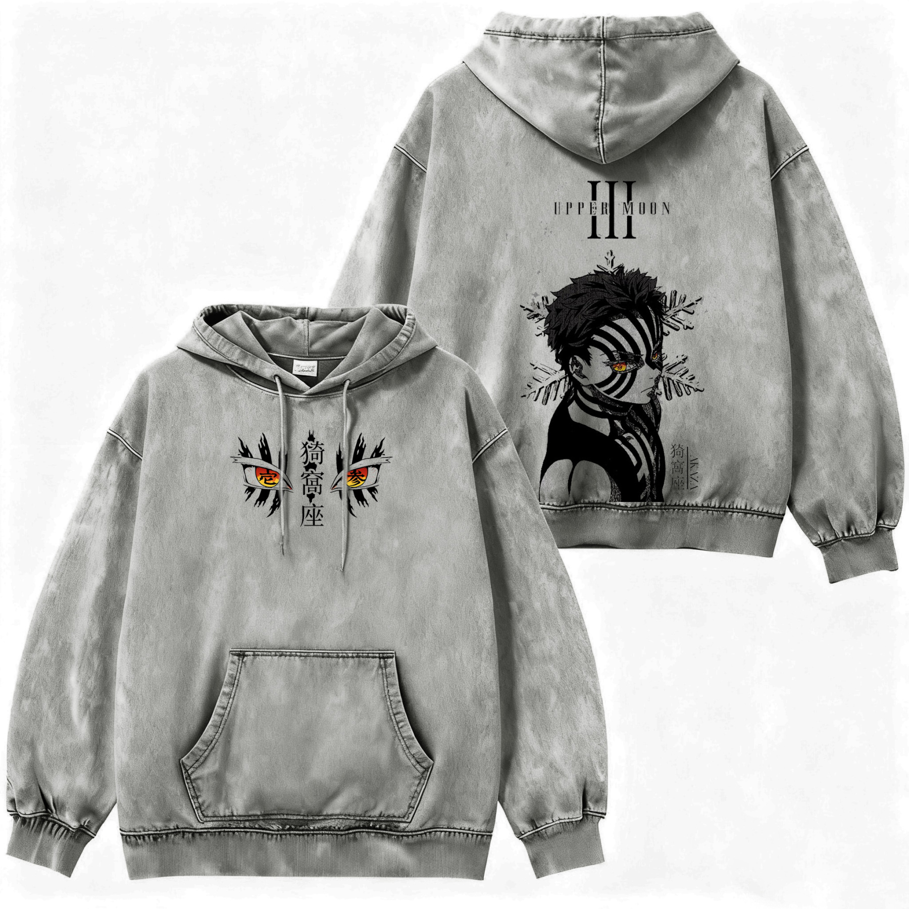 Akaza,Demon Slayer Vintage Hoodie