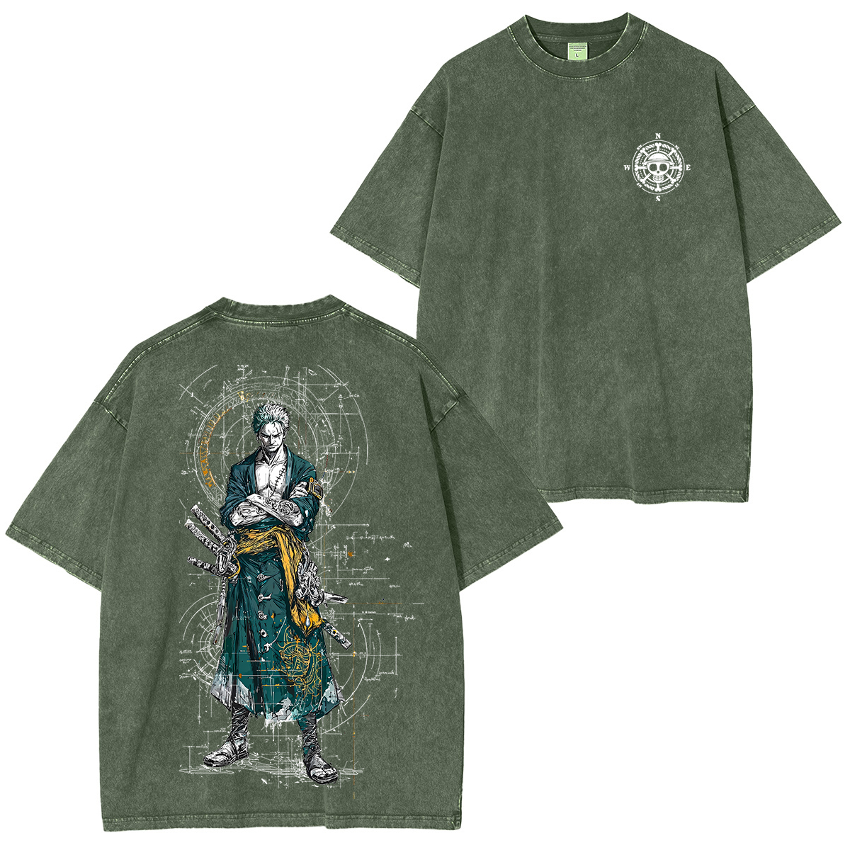 Sanji X Zoro X Luffy One Piece Unisex Washed T-Shirt