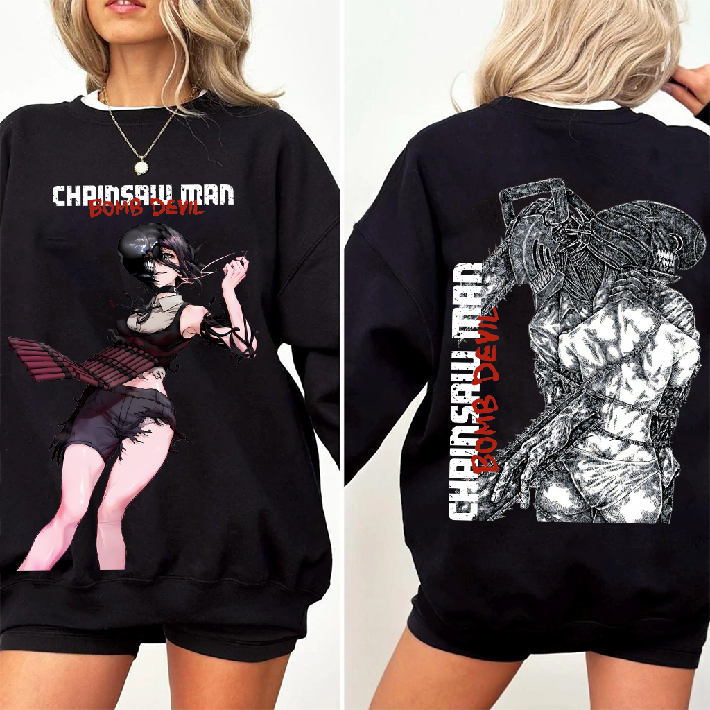 Zere x Denji Chainsaw Man Anime Double Printed Vintage T-shirt/Crewneck/Hoodie