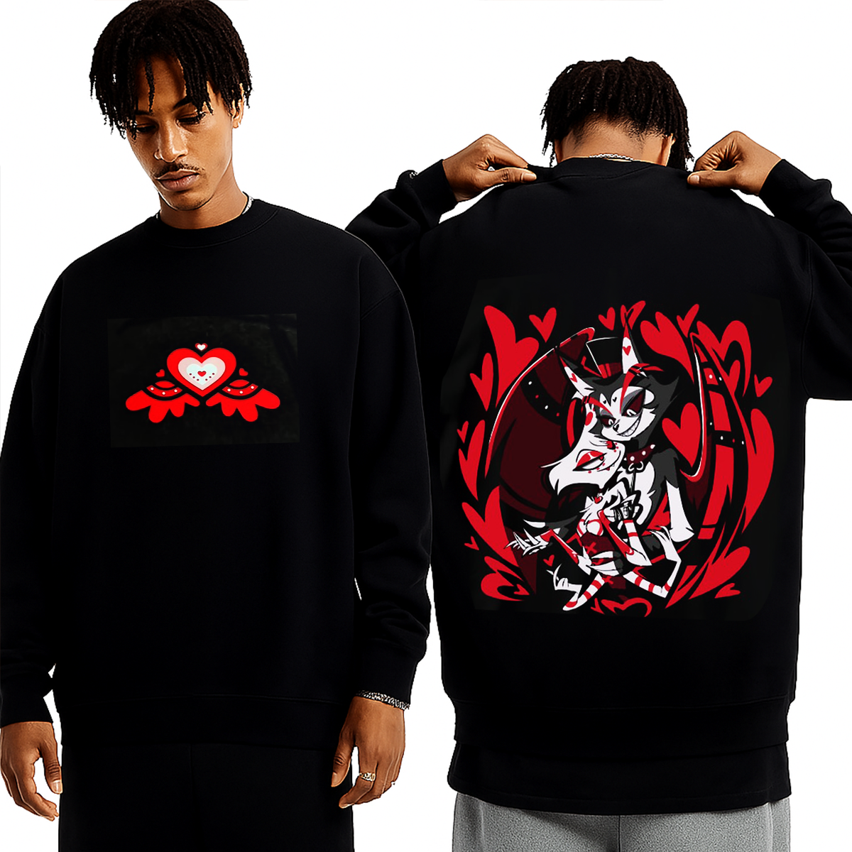 Hazbin Hotel Hell Inn Cartoon Pattern Printed Terrifier Oversized Unisex T-shirt/Crewneck/Hoodie