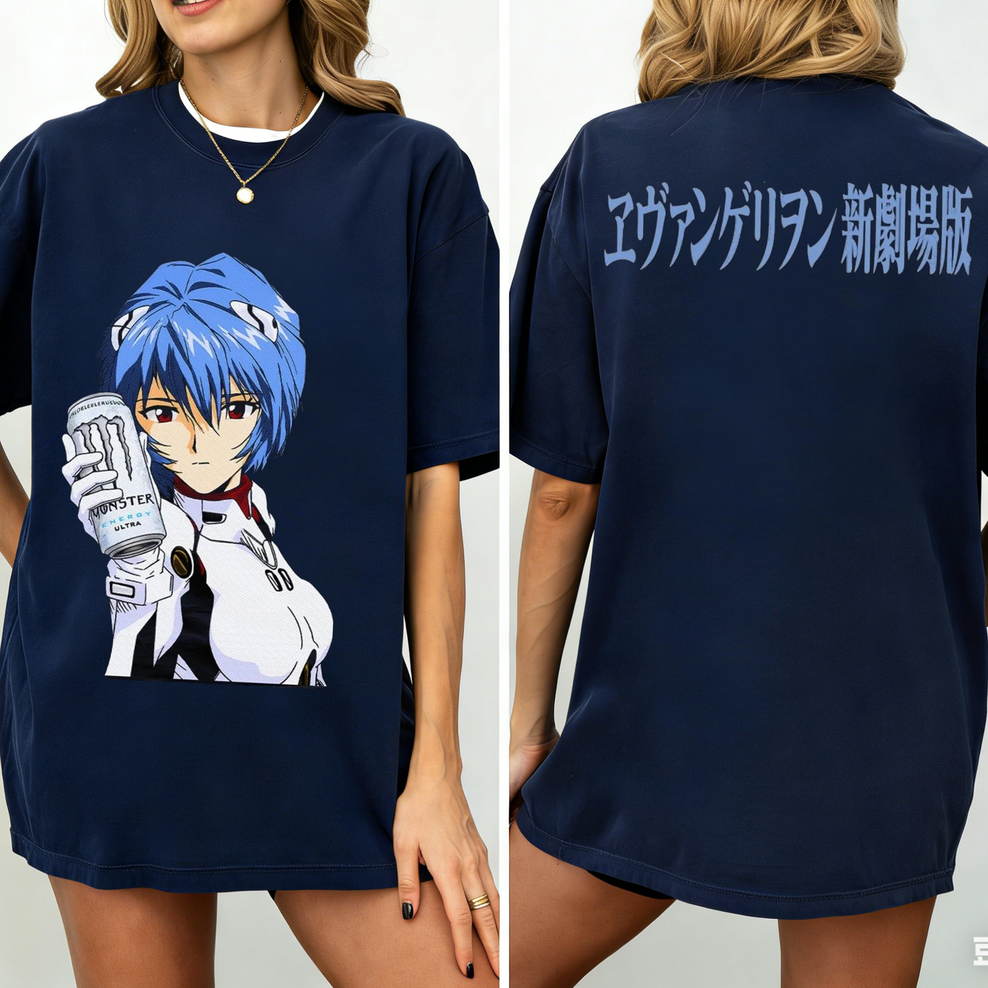 Rei Ayanami Neon Genesis Evangelion Monster Energy Zero Ultra Unisex Washed T-Shirt