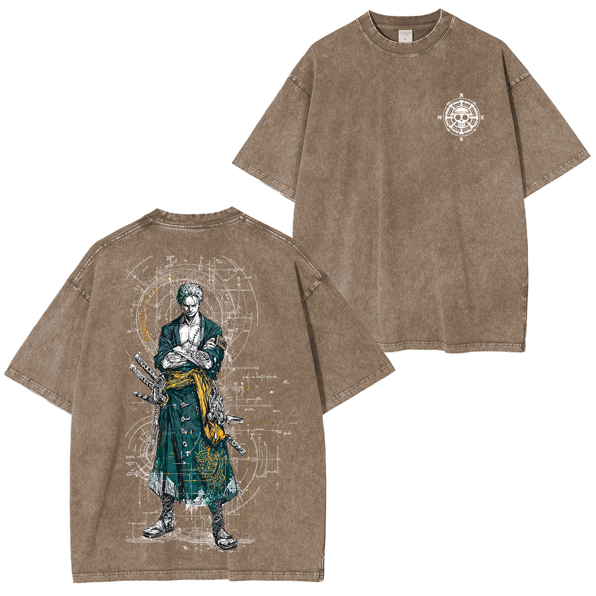 Sanji X Zoro X Luffy One Piece Unisex Washed T-Shirt