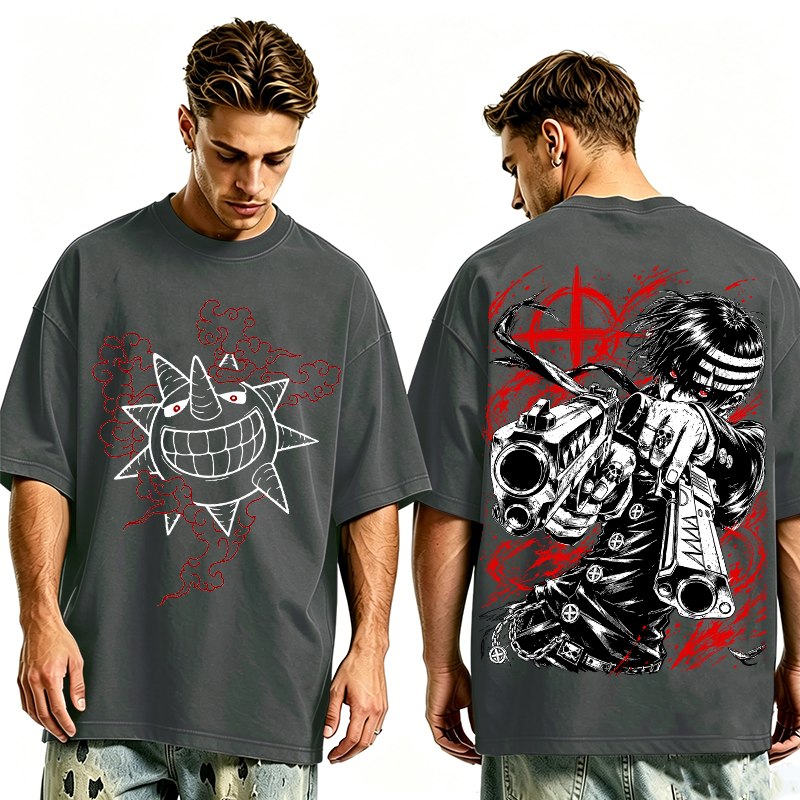Wholesale Washed Tee Soul Eater Death The Kid Oversized T-shirt/Crewneck/Hoodie