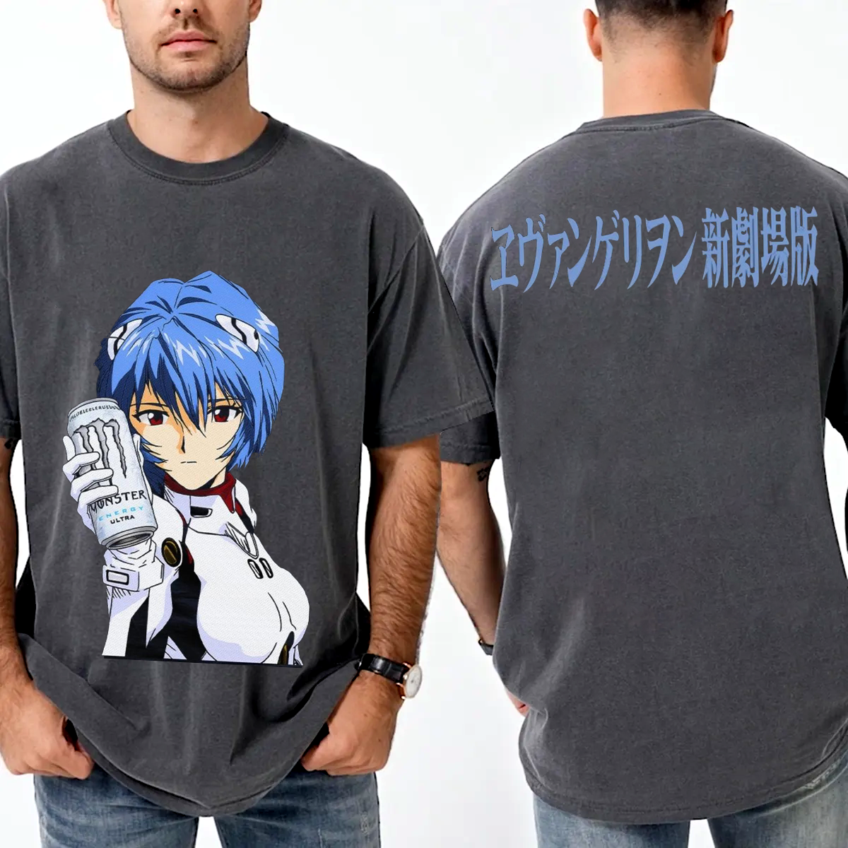 Rei Ayanami Neon Genesis Evangelion Monster Energy Zero Ultra Unisex Washed T-Shirt