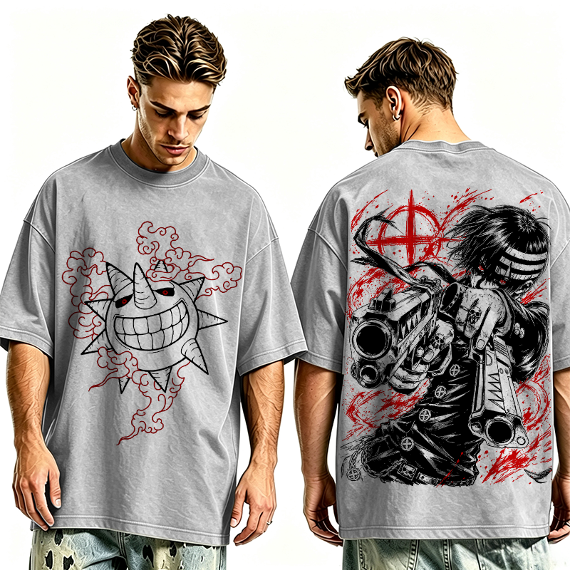 Wholesale Washed Tee Soul Eater Death The Kid Oversized T-shirt/Crewneck/Hoodie