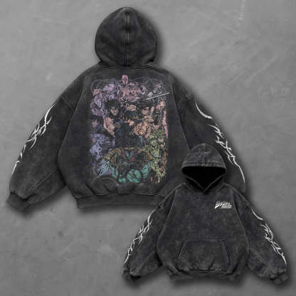 Jojo Oversized Fresh Black Anime Hoodie