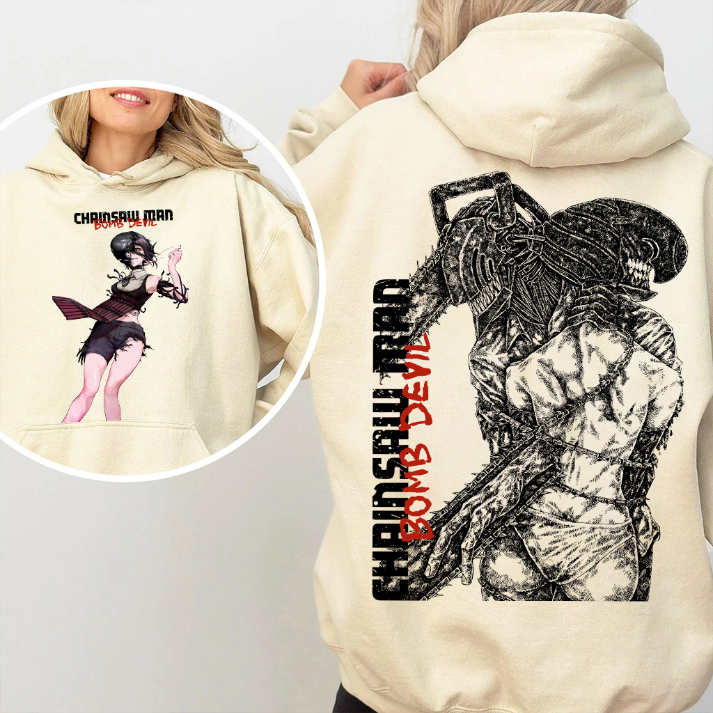 Zere x Denji Chainsaw Man Anime Double Printed Vintage T-shirt/Crewneck/Hoodie