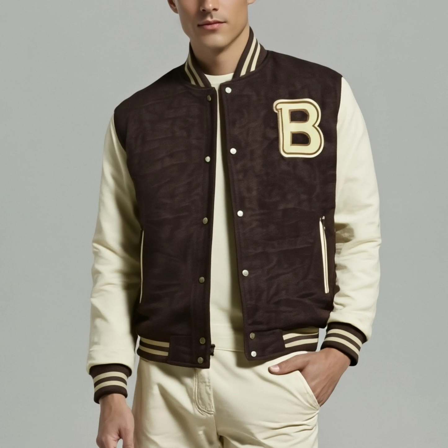 Hotline Miami Flight Brown Varsity Bomber Jacket