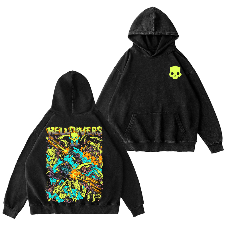 Helldivers 2 Unisex Washed Hoodie