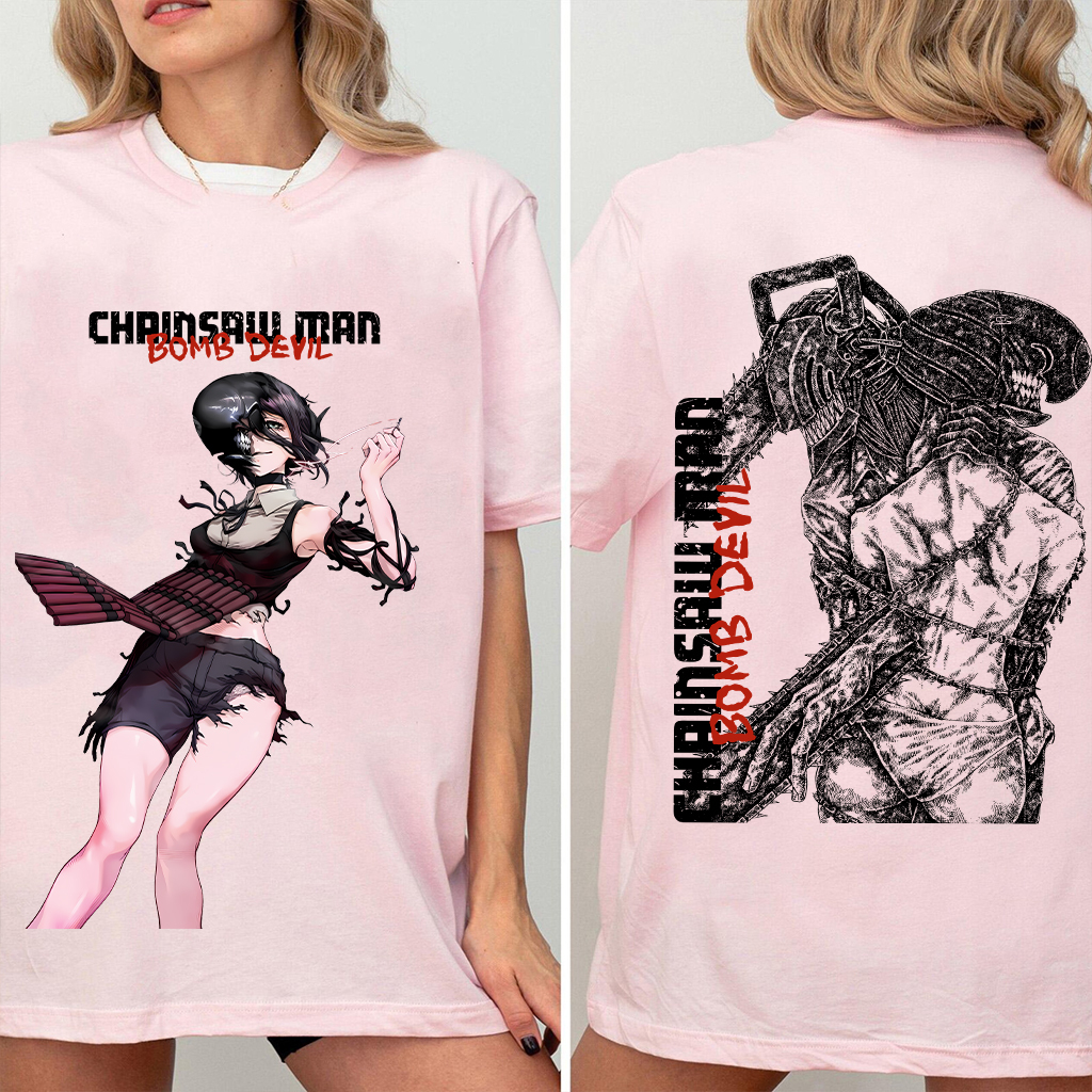 Zere x Denji Chainsaw Man Anime Double Printed Vintage T-shirt/Crewneck/Hoodie