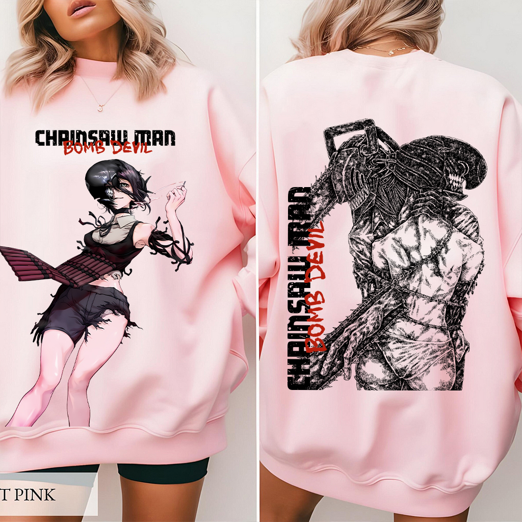 Zere x Denji Chainsaw Man Anime Double Printed Vintage T-shirt/Crewneck/Hoodie