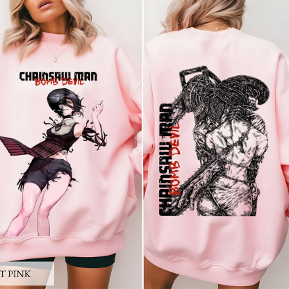 Zere x Denji Chainsaw Man Anime Double Printed Vintage T-shirt/Crewneck/Hoodie