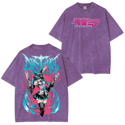 Chainsaw Miku Unisex Washed T-Shirt