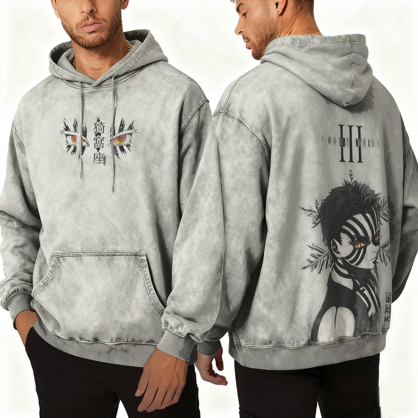 Akaza,Demon Slayer Vintage Hoodie