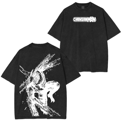 Chainsaw Man Anime Unisex Washed T-Shirt