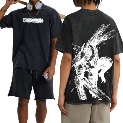 Chainsaw Man Anime Unisex Washed T-Shirt