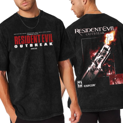 Resident Evil  Outbreak  Heavyweight Boxy Unisex Washed T-Shirt