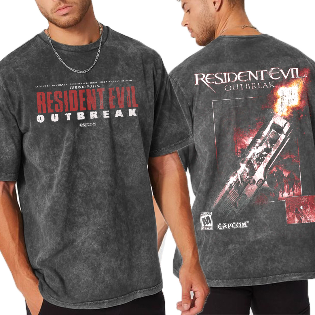 Resident Evil  Outbreak  Heavyweight Boxy Unisex Washed T-Shirt