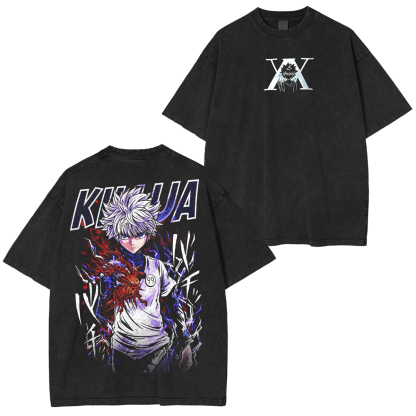 Freecss vs Killua Zoldyck Hunter Hunter Anime  Unisex Washed T-Shirt