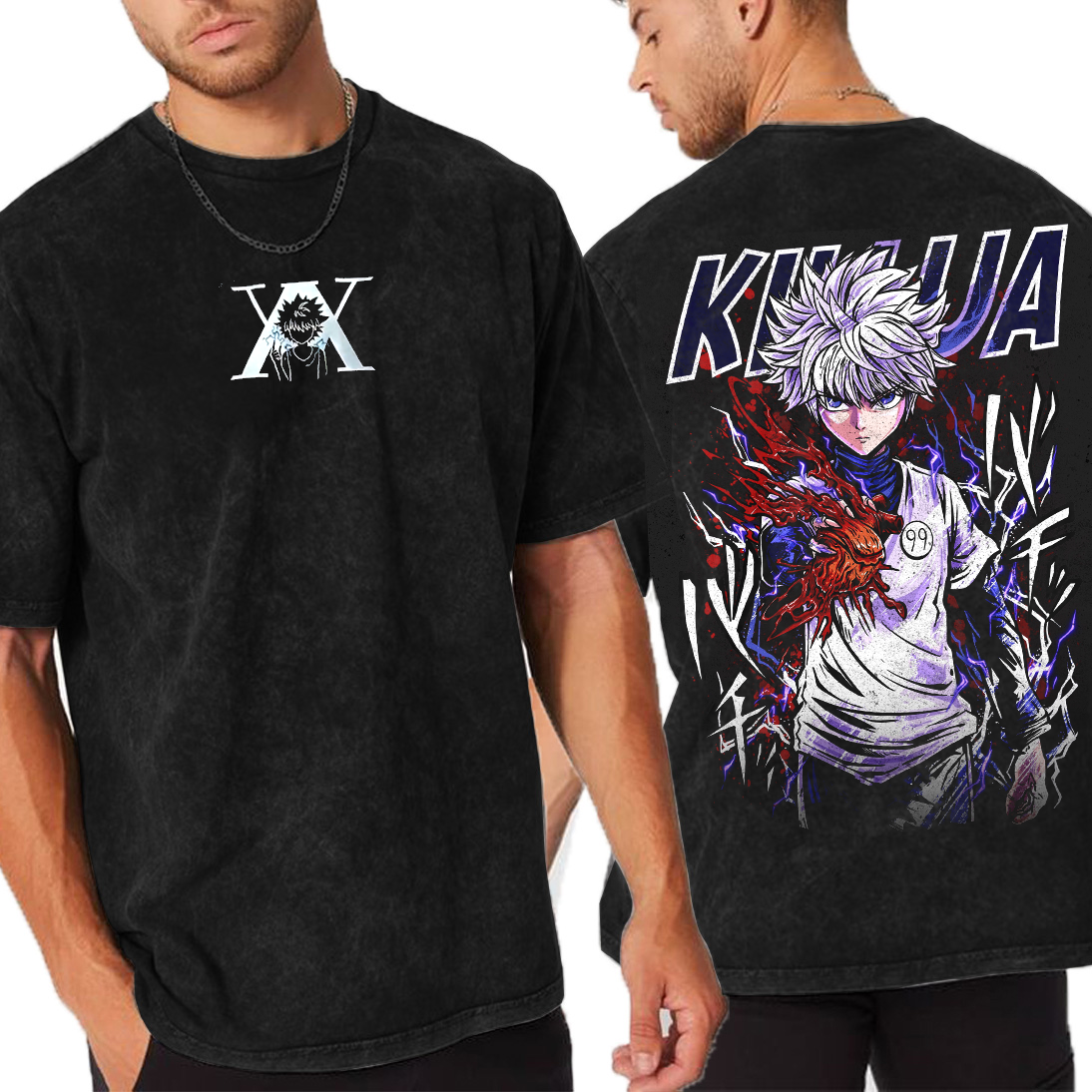 Freecss vs Killua Zoldyck Hunter × Hunter Anime Unisex Washed T-Shirt