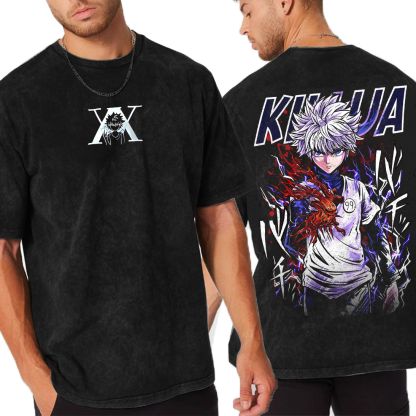Freecss vs Killua Zoldyck Hunter Hunter Anime  Unisex Washed T-Shirt