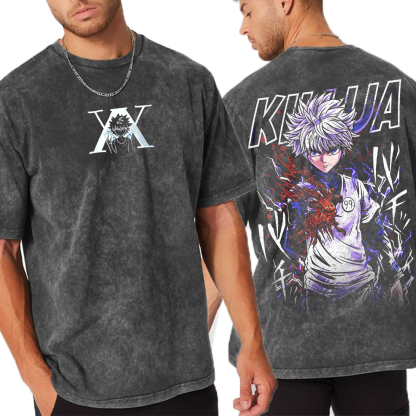 Freecss vs Killua Zoldyck Hunter Hunter Anime  Unisex Washed T-Shirt