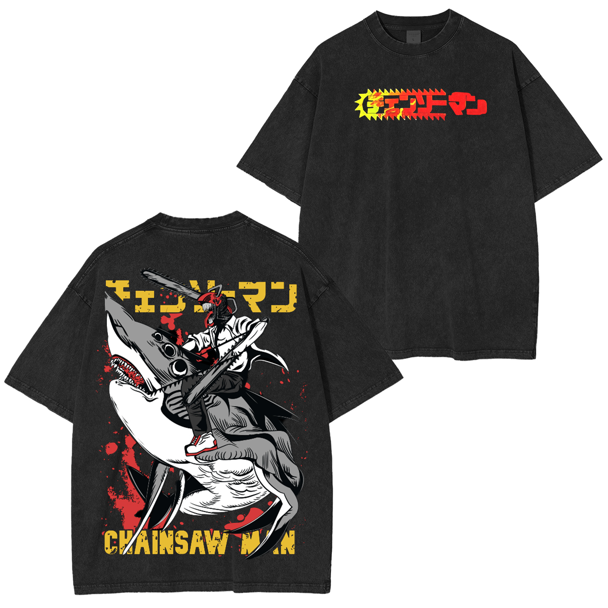 Chainsaw Man Anime Unisex Washed T-Shirt