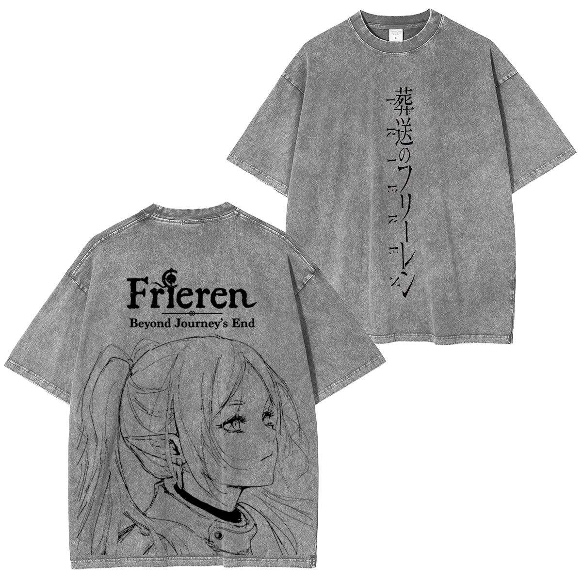 Frieren Anime Unisex Washed T-Shirt