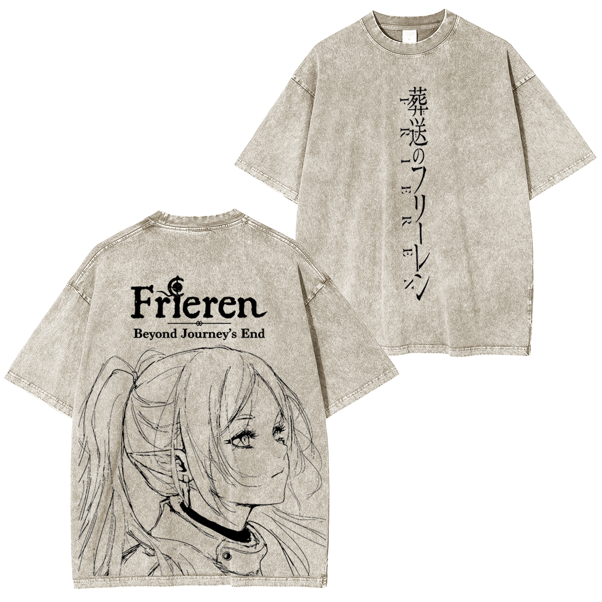 Frieren Anime Unisex Washed T-Shirt