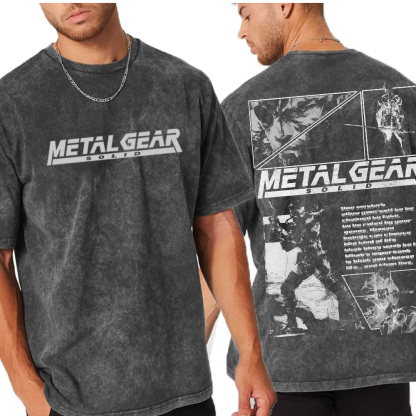 Metal Gear Solid Tactical Drip Acid Unisex Washed T-Shirt