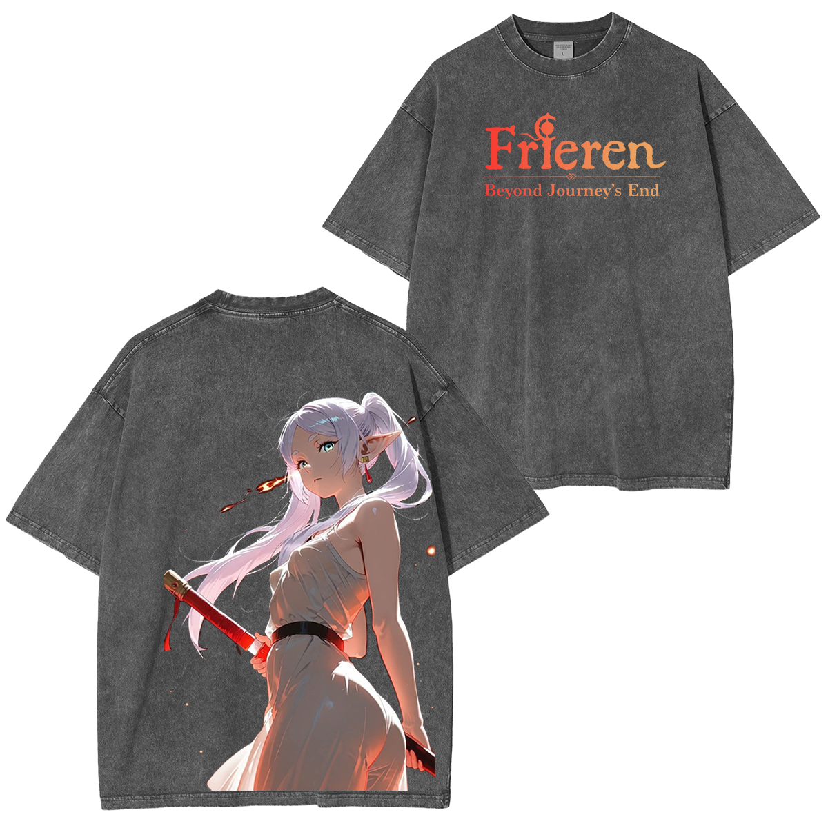 Frieren Anime  Unisex Washed T-Shirt