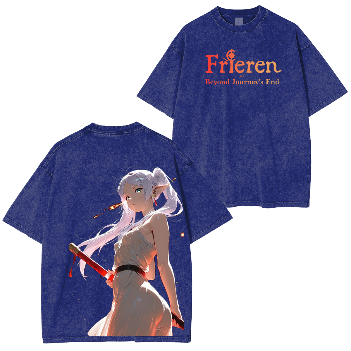 Frieren Anime  Unisex Washed T-Shirt
