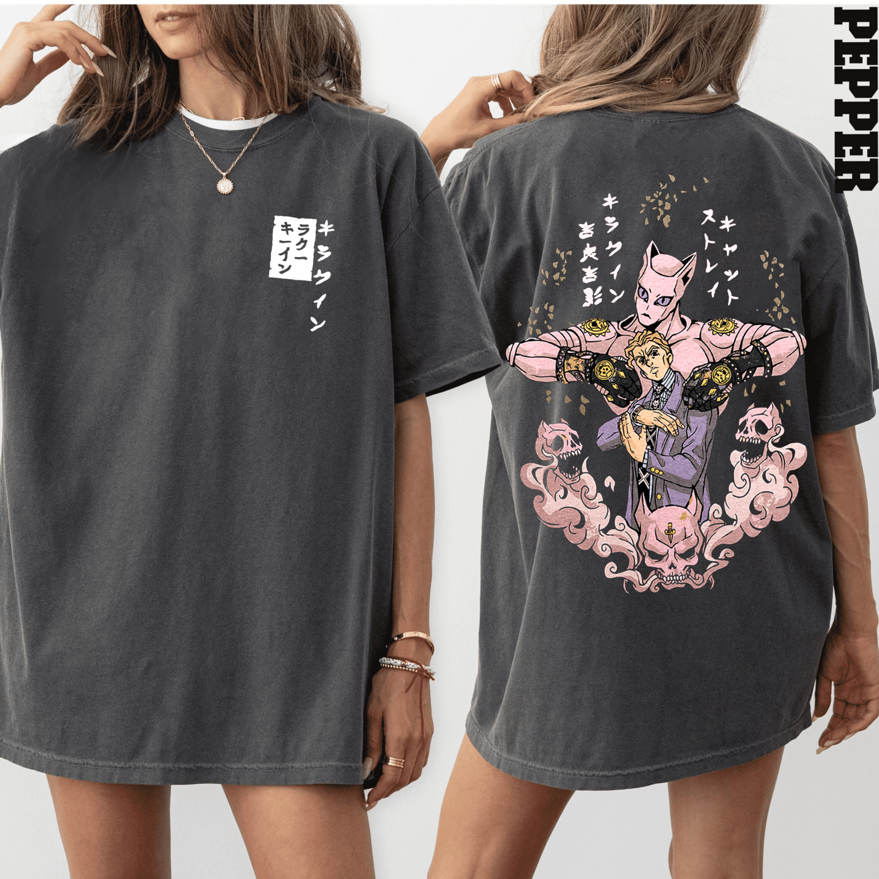 Kira Yoshikage VS Killer Queen,JoJos Bizarre Adventure Anime Unisex Washed T-Shirt