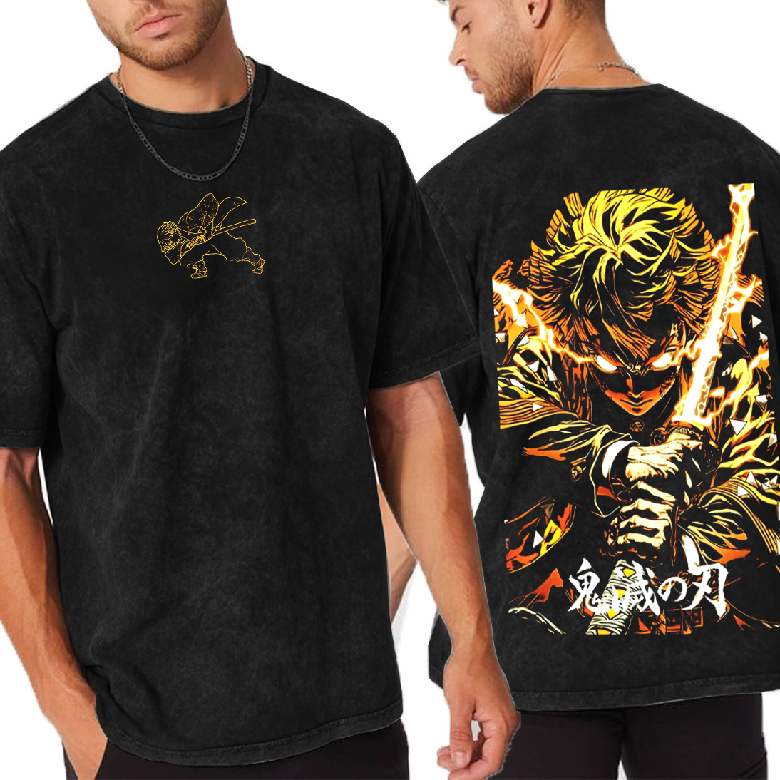 Zenitsu,Demon Slayer Anime Unisex Washed T-Shirt