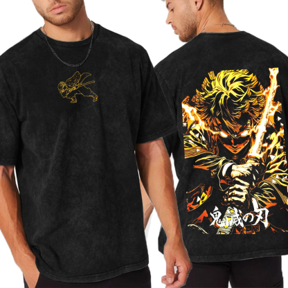 Zenitsu,Demon Slayer Anime Unisex Washed T-Shirt
